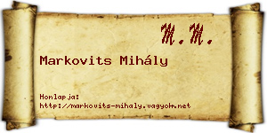 Markovits Mihály névjegykártya